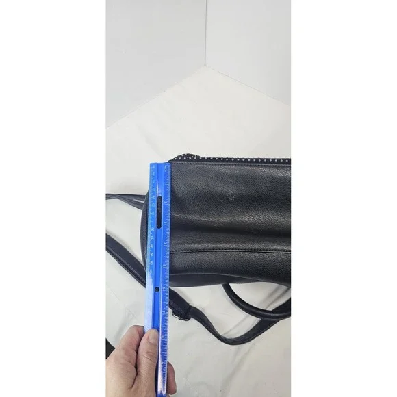 Marc New York Studded Black Satchel Crossbody Bag Edgy Rocker Purse - Picture 9 of 13